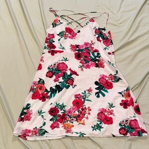 Express Pink Floral Strappy Sundress